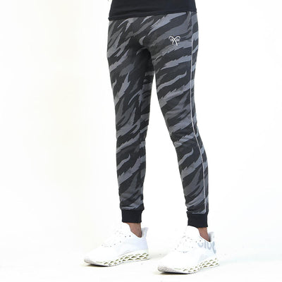 Grey Camo Terry Bottoms with White Piping - Ibex Collections