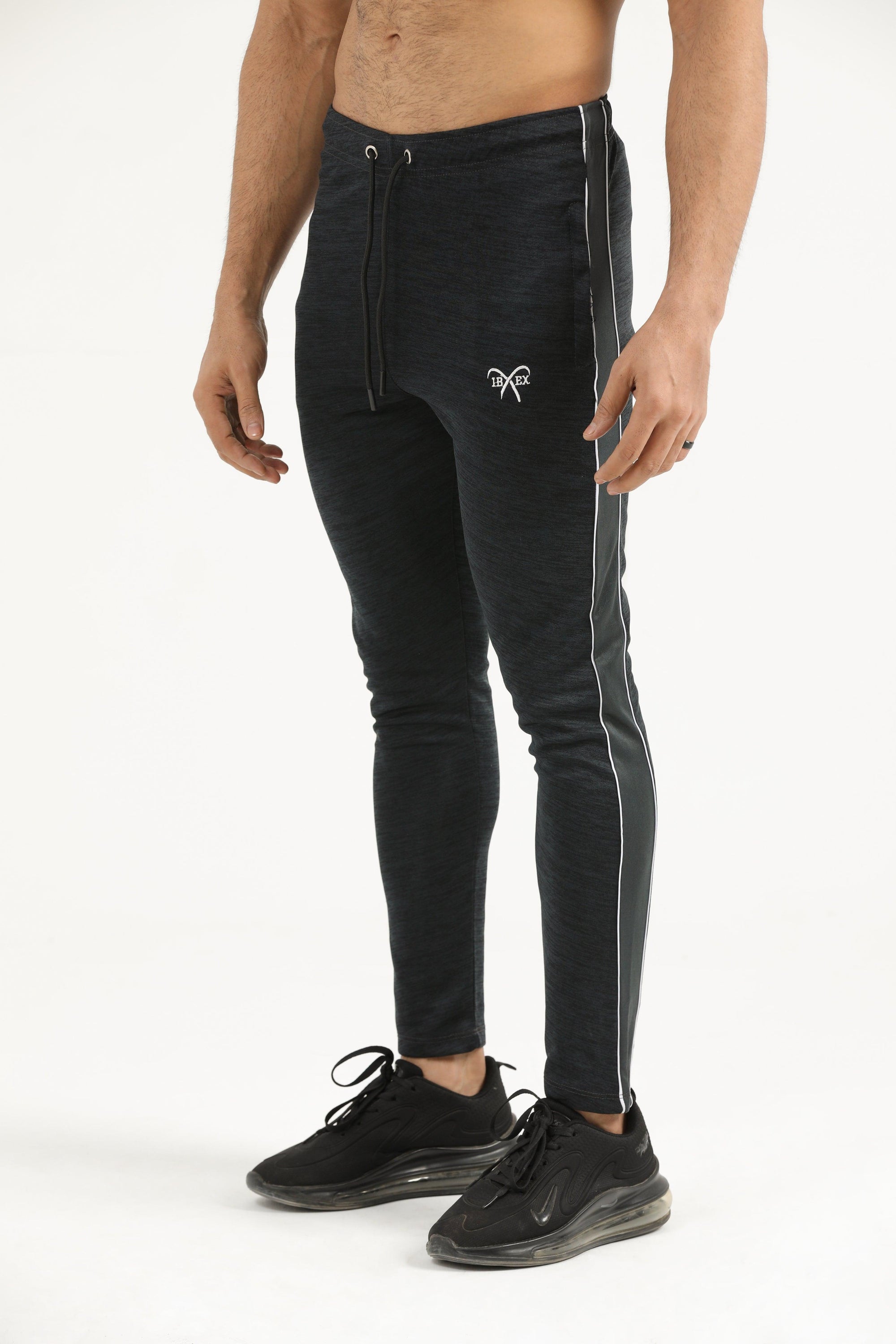 Charcoal Interlock trouser with Grey Side Panel