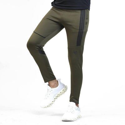 Olive Three Striped Jogger - Ibex Collections