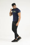 Navy Textured Quick Dry T-Shirt - Ibex Collections