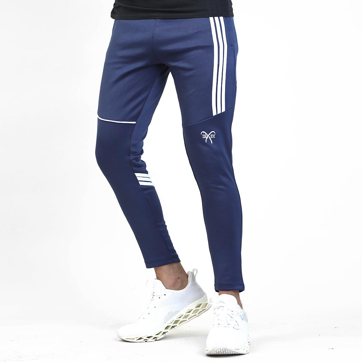 Navy Three Striped Joggers - Ibex Collections
