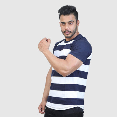 Navy + White Stripe Shirt - Ibex Collections