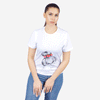 WHITE GRAPHIC HAIR BUN TEE - Ibex Collections